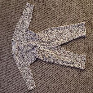 Baby waffle knit floral jumpsuit